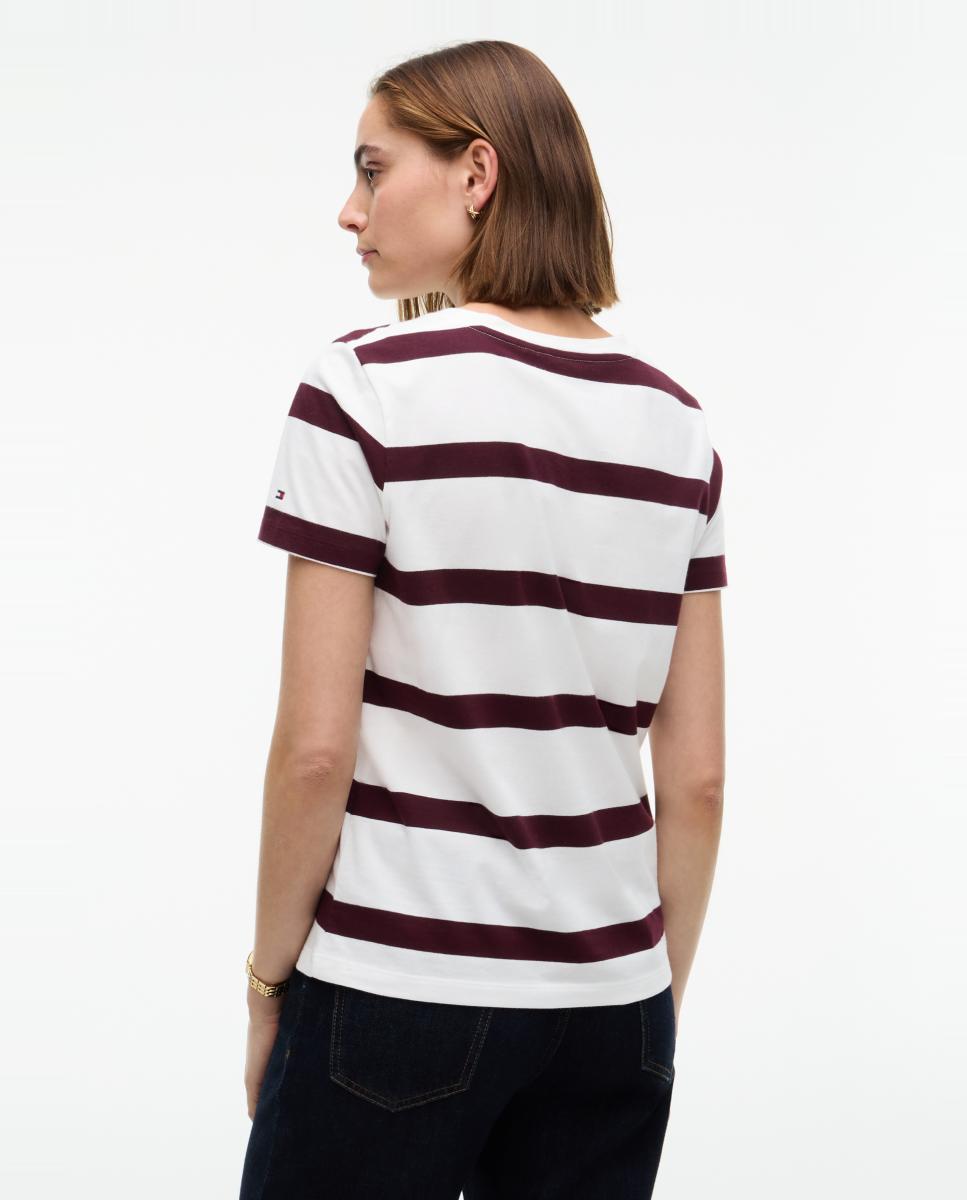 Camiseta de mujer en algodón suave - Tommy Hilfiger - Burdeos Burdeos-3
