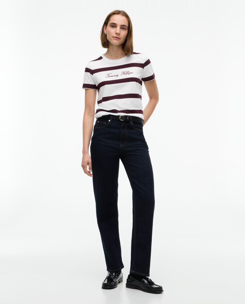 Camiseta de mujer en algodón suave - Tommy Hilfiger - Burdeos Burdeos-5