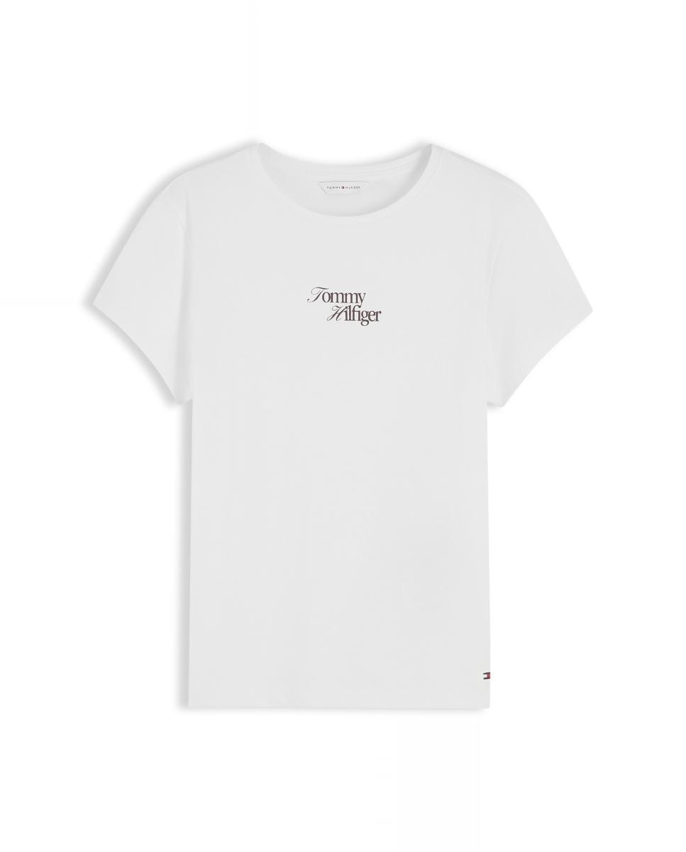 T-shirt de mulher com manga curta e decote redondo Creme-4