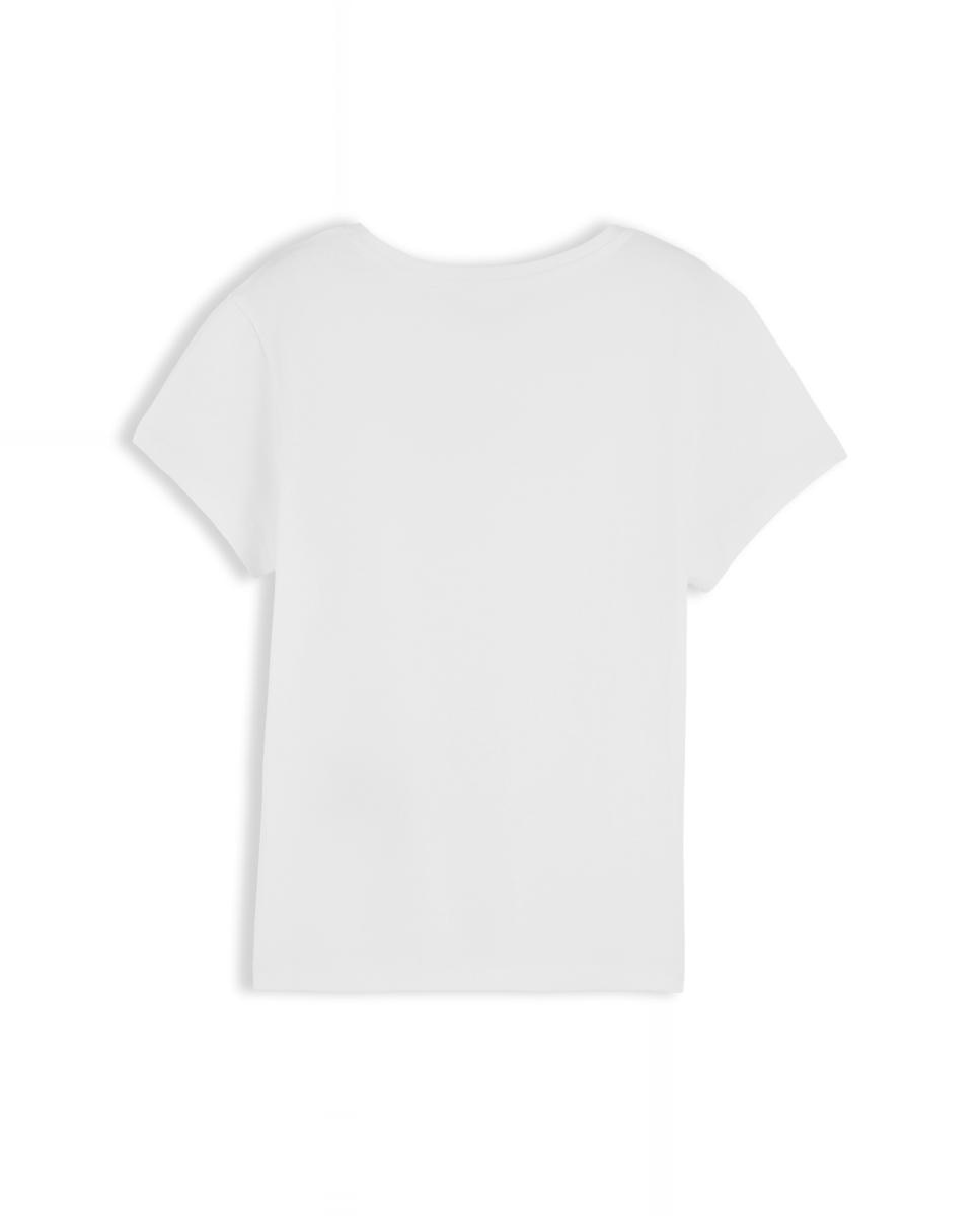 T-shirt de mulher com manga curta e decote redondo Creme-5