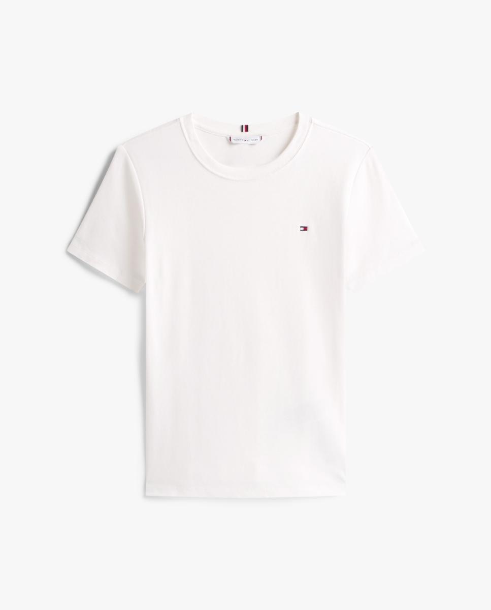 Camiseta de mujer de manga corta y cuello redondo - Tommy Hilfiger - Crema Crema-3
