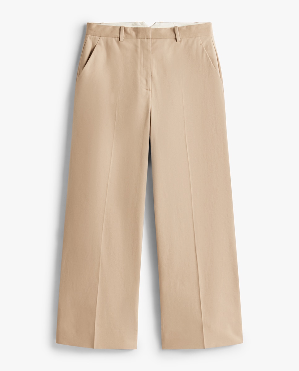 Calças Chino Slim Straight Bege-6