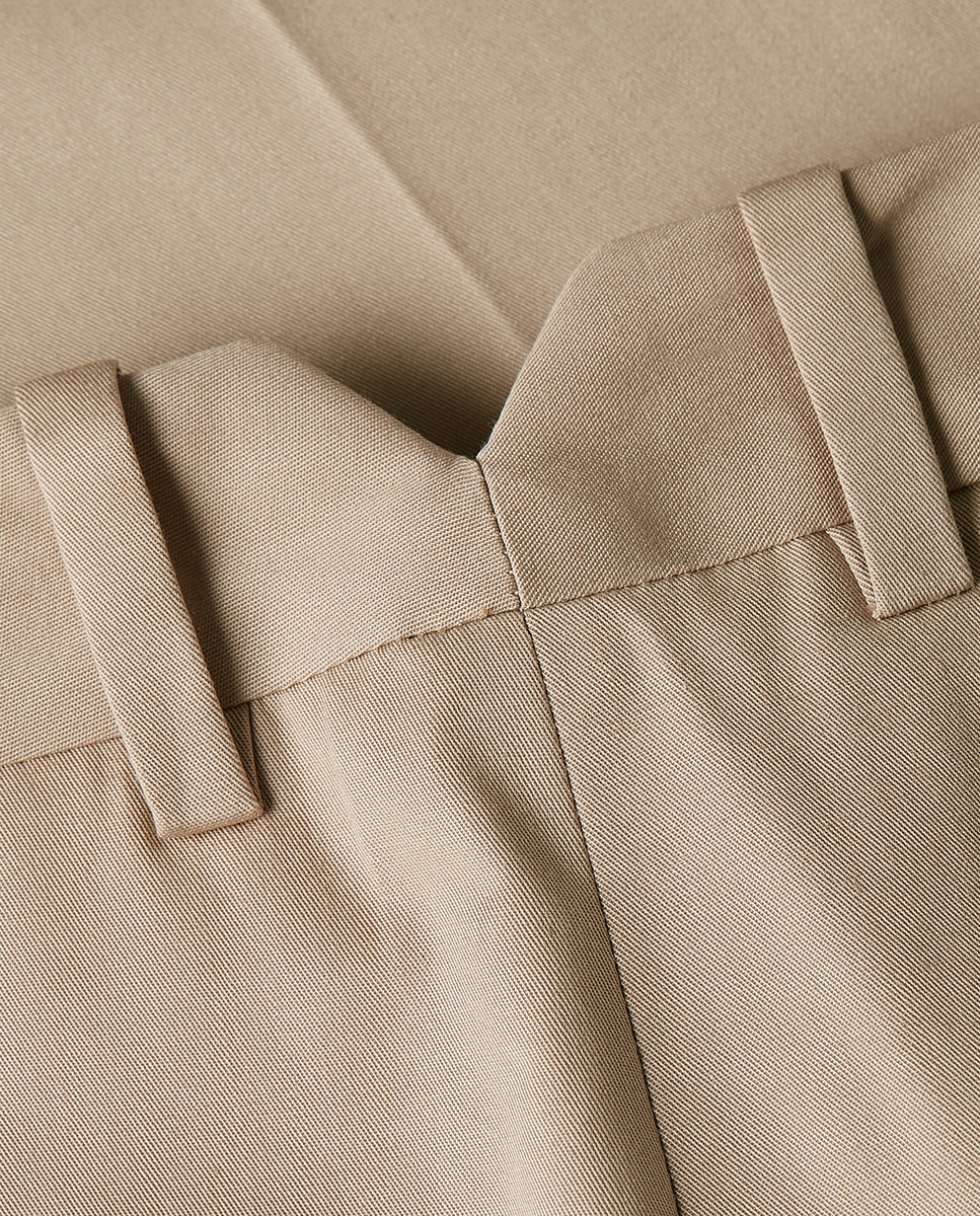 Calças Chino Slim Straight Bege-8