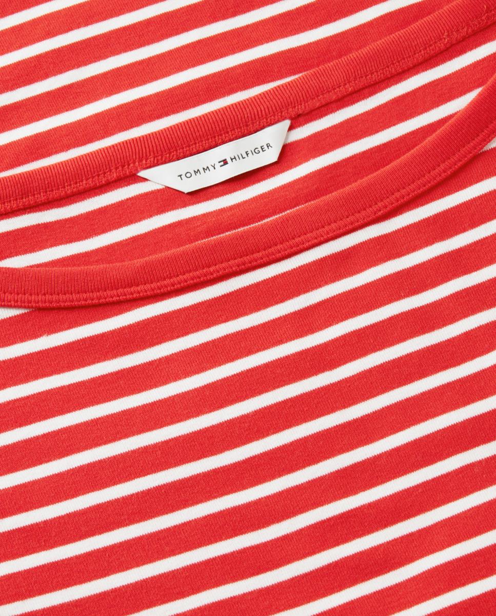 T-shirt Slim Cody de Manga 3/4 e Decote à Barco Vermelho-6
