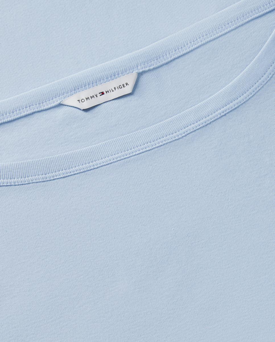 T-shirt Slim Cody de Manga 3/4 e Decote à Barco Azul-claro-6