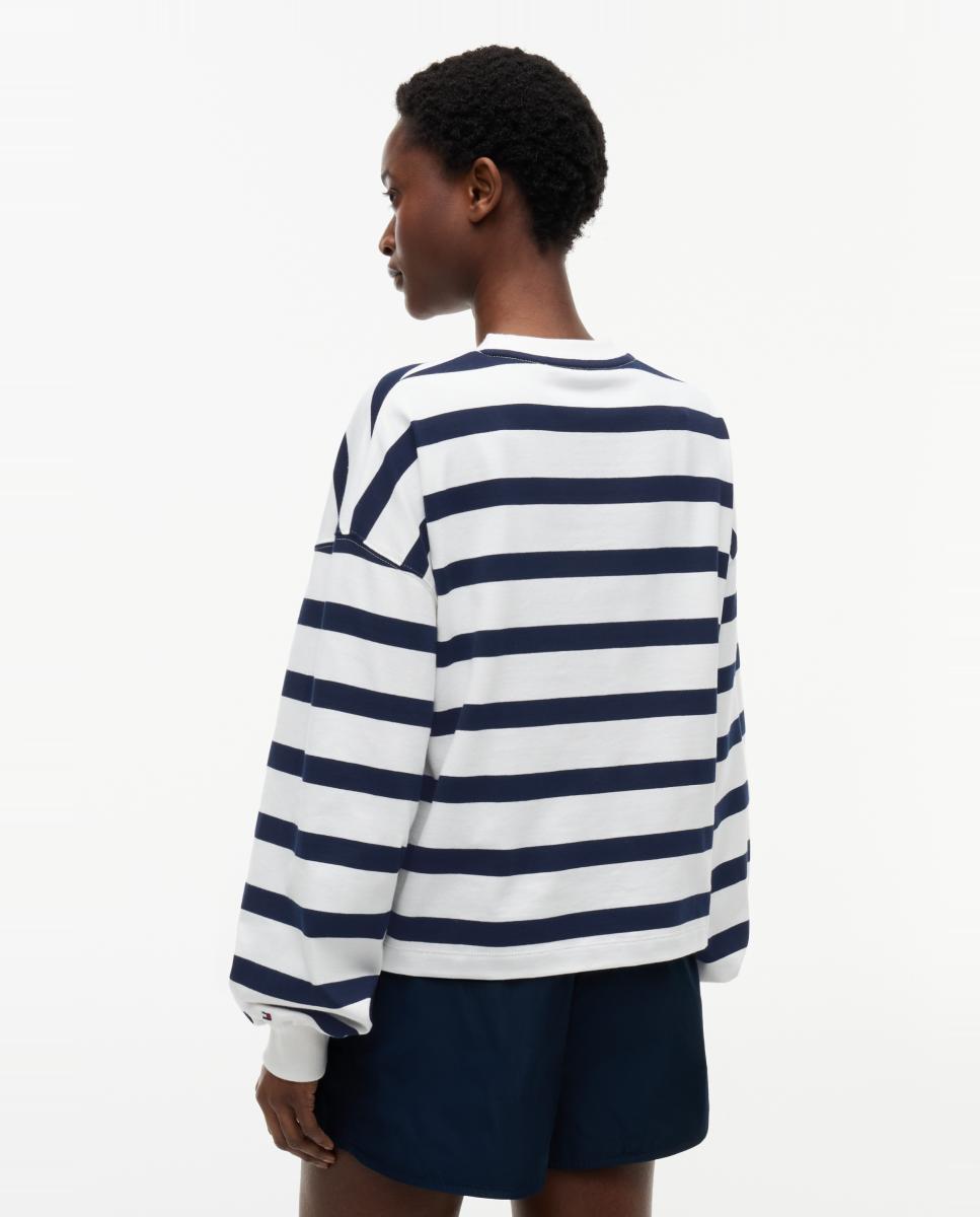 Sweatshirt de Decote Redondo com Logótipo à Frente Branco-4