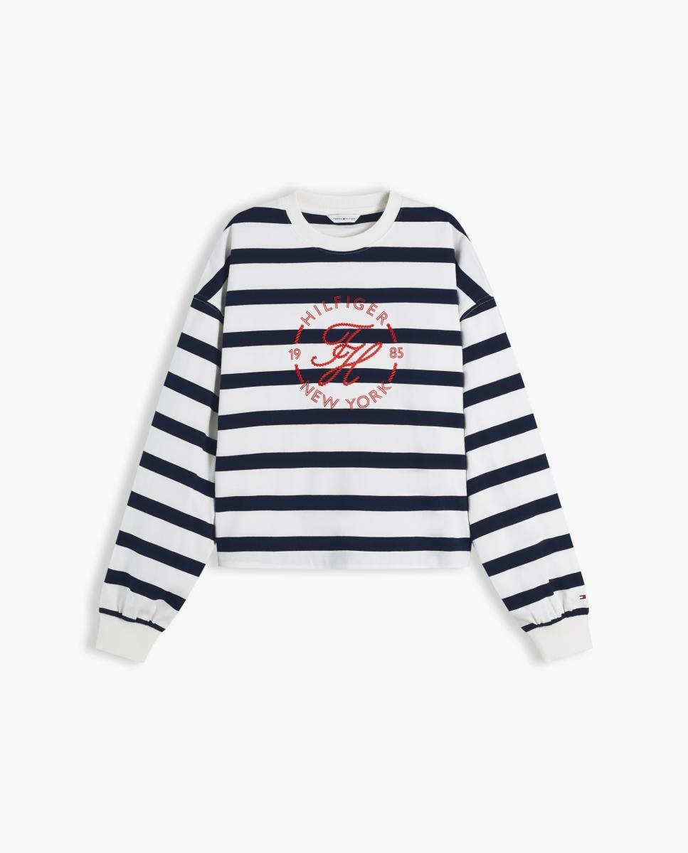 Sweatshirt de Decote Redondo com Logótipo à Frente Branco-5