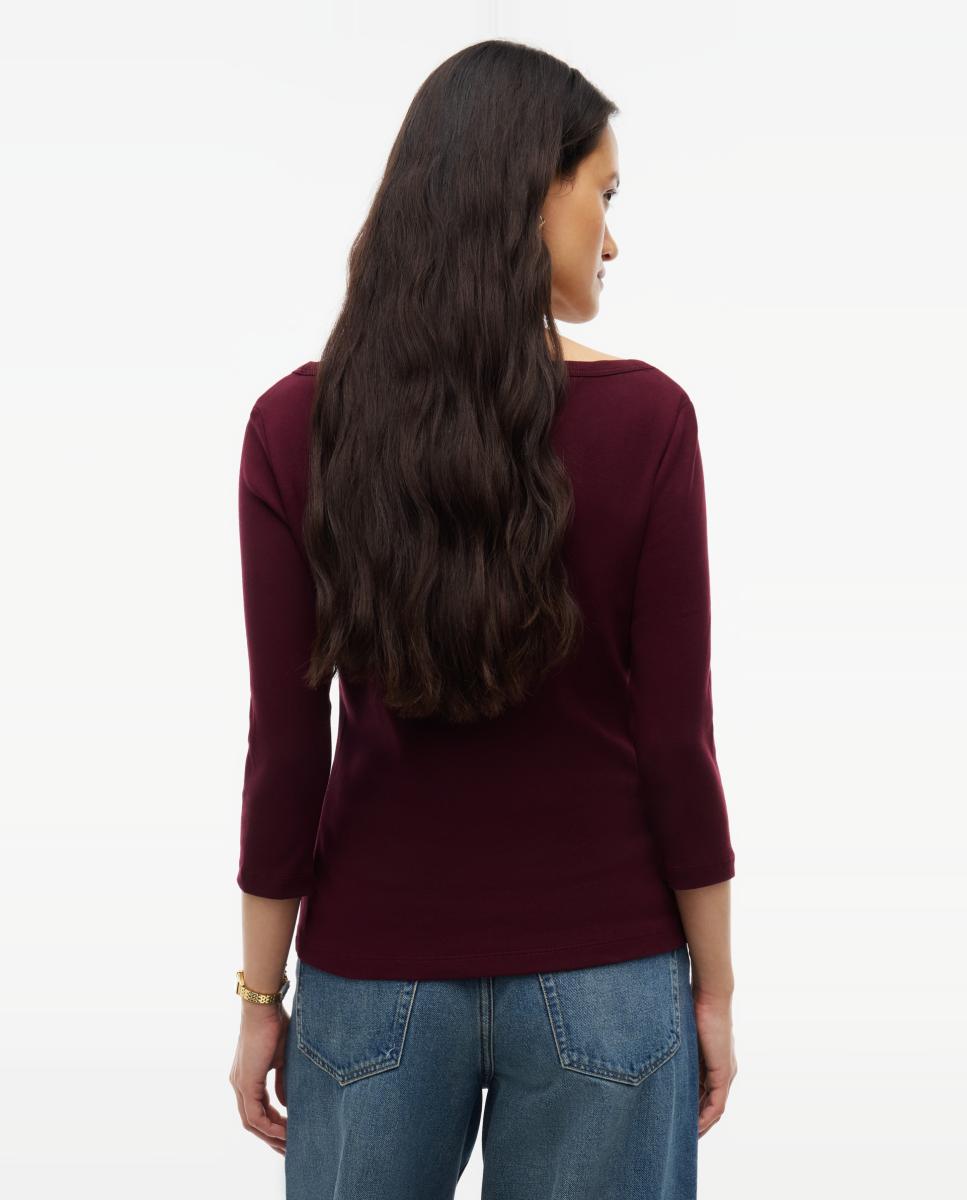 Camiseta de mujer de manga 3/4 Slim Cody - Tommy Hilfiger - Burdeos Burdeos-3