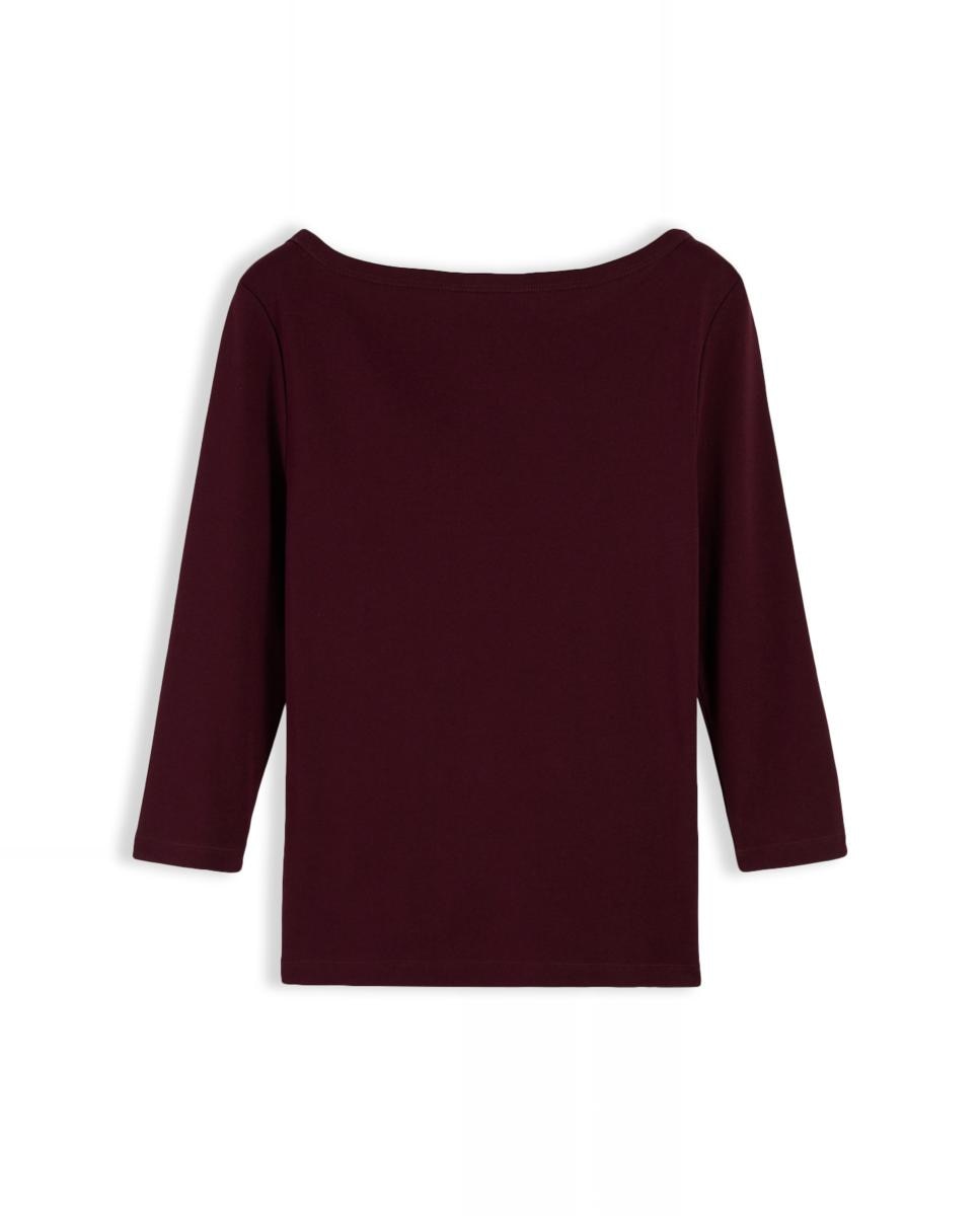 Camiseta de mujer de manga 3/4 Slim Cody - Tommy Hilfiger - Burdeos Burdeos-5