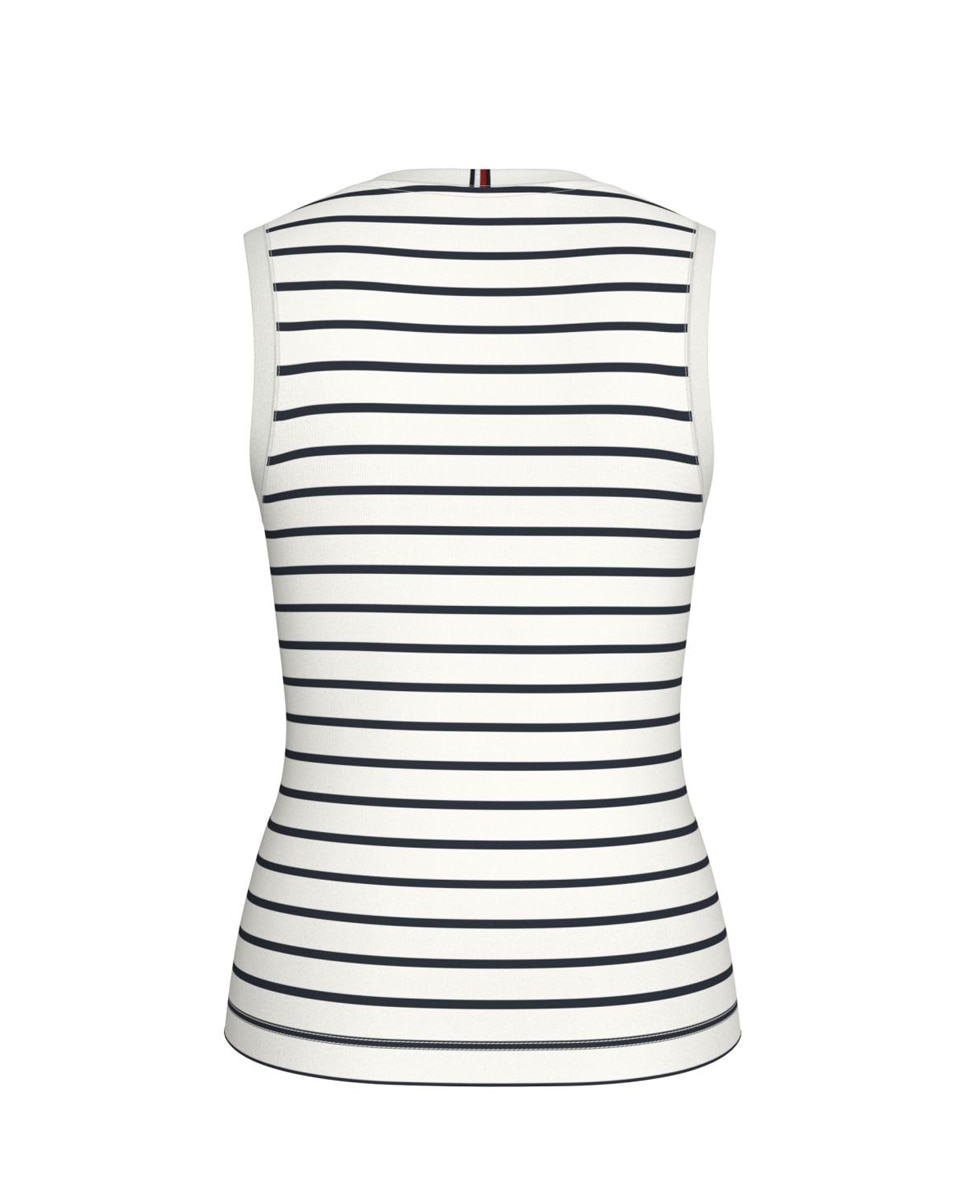 T-shirt de Silhueta Slim Cody sem Mangas Branco-2