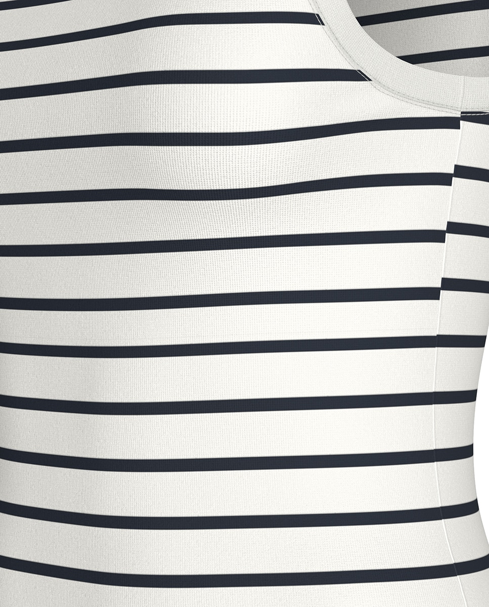 T-shirt de Silhueta Slim Cody sem Mangas Branco-5