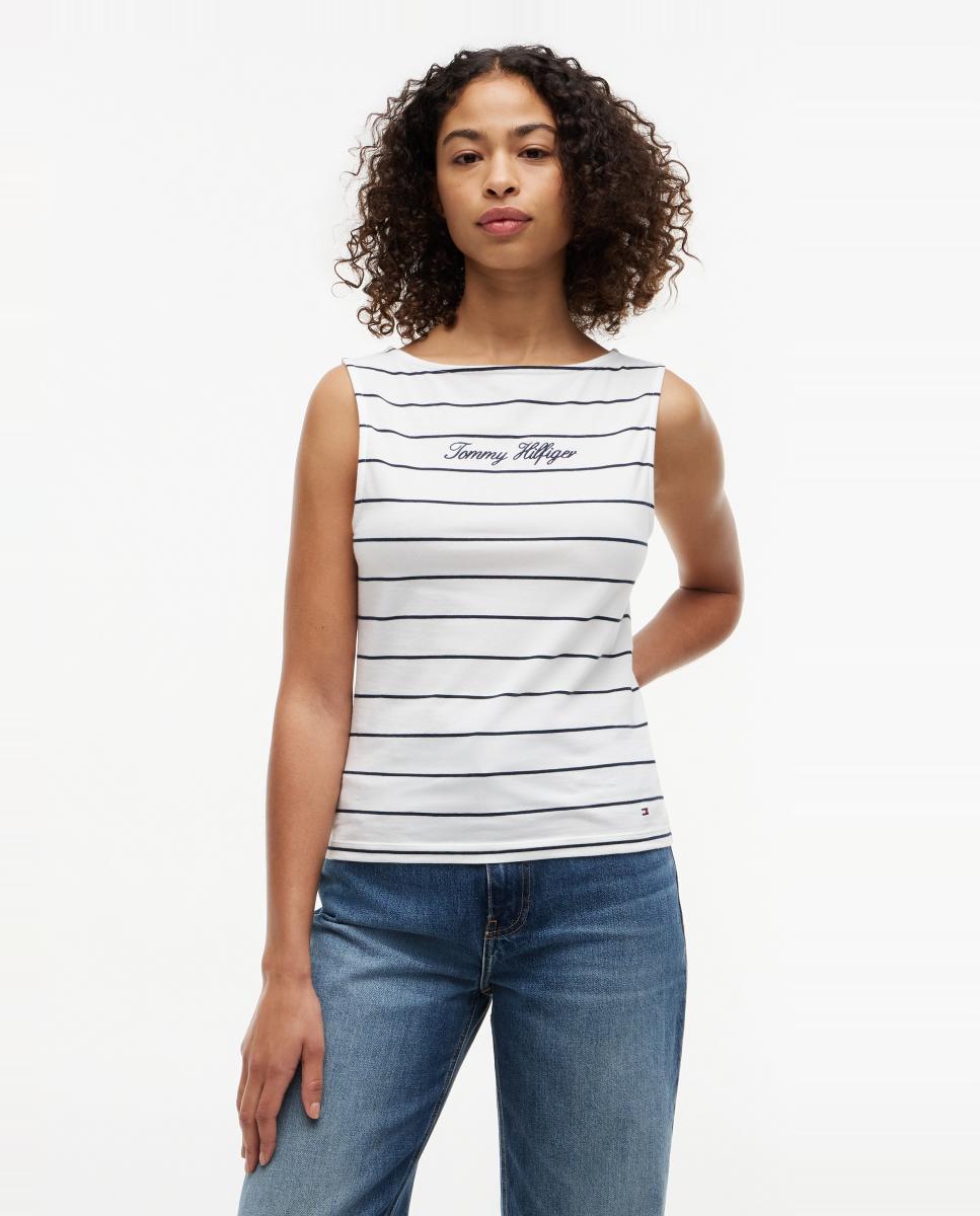 Imagem 0 de T-shirt sem Mangas com Decote à Barco