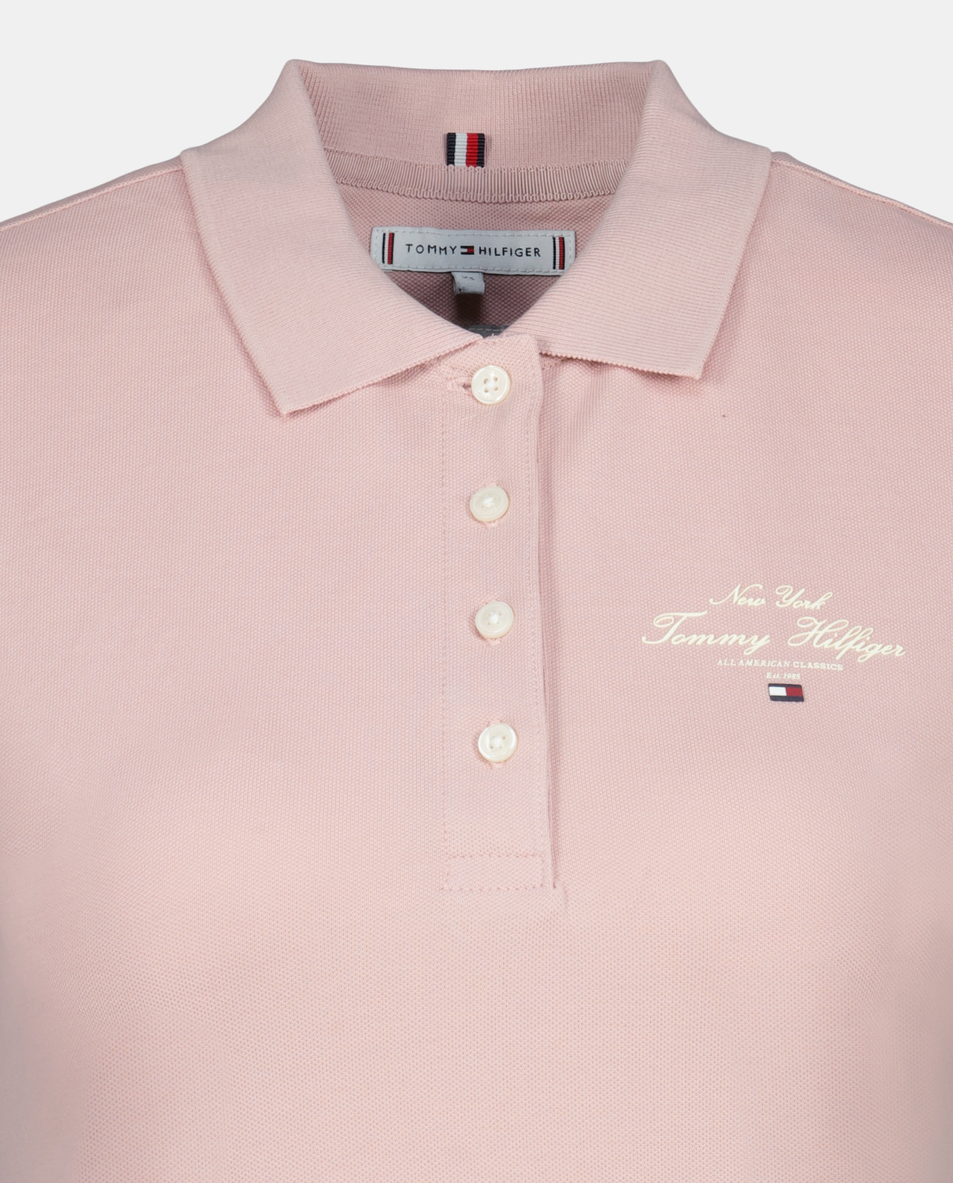 Polo de Manga Curta com Logótipo Bordado no Peito Rosa-claro-5