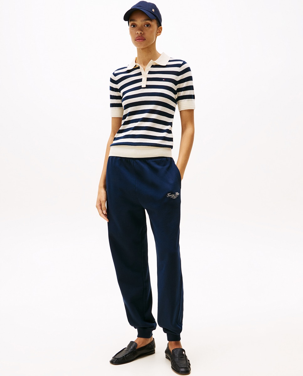 Camisola de Malha Tipo Polo com Manga Curta Azul-marinho-6