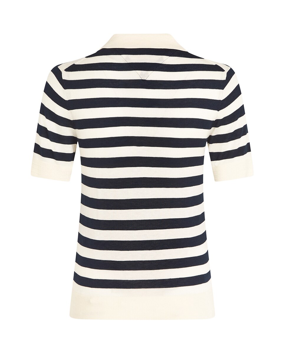 Camisola de Malha Tipo Polo com Manga Curta Azul-marinho-5