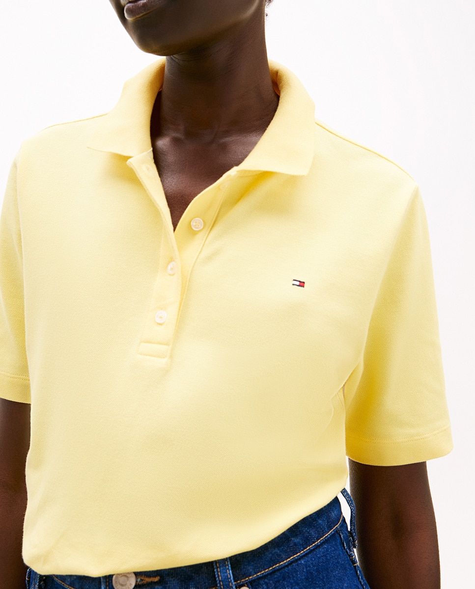 Polo Regular Piqué de Manga Curta Amarelo-3