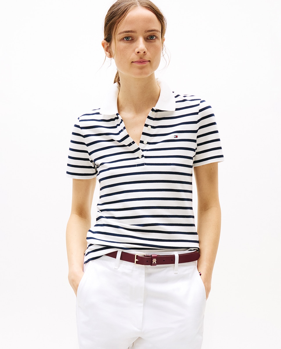 Polo Regular Piqué de Manga Curta Branco-1