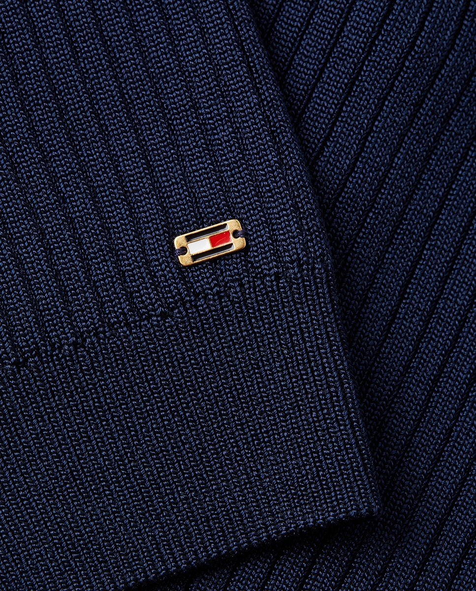 Camisola de Malha Tipo Polo com Manga Curta Azul-marinho-6
