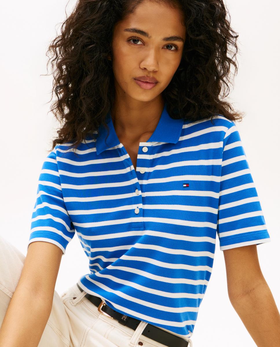 Polo de Manga Curta e Silhueta Regular Azul-índigo-3