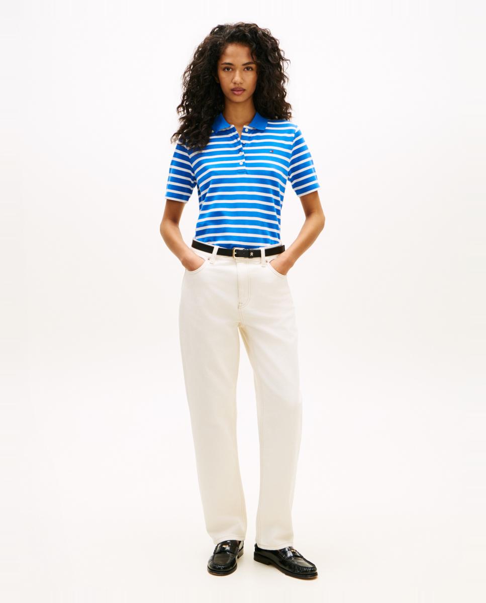 Polo de Manga Curta e Silhueta Regular Azul-índigo-9