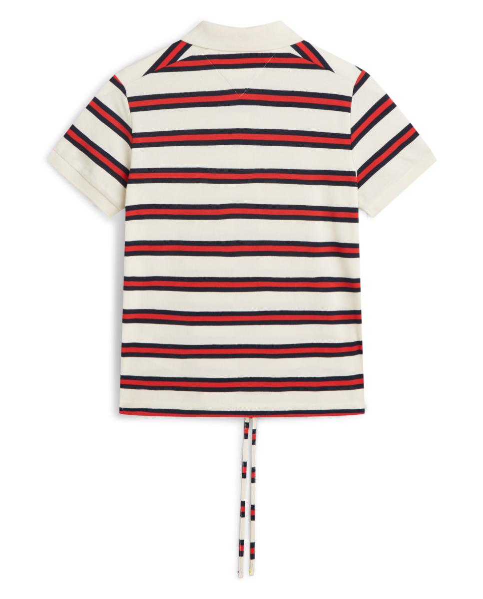 Polo de mujer de manga corta con rayas multicolor - Tommy Hilfiger - Rojo Rojo-2