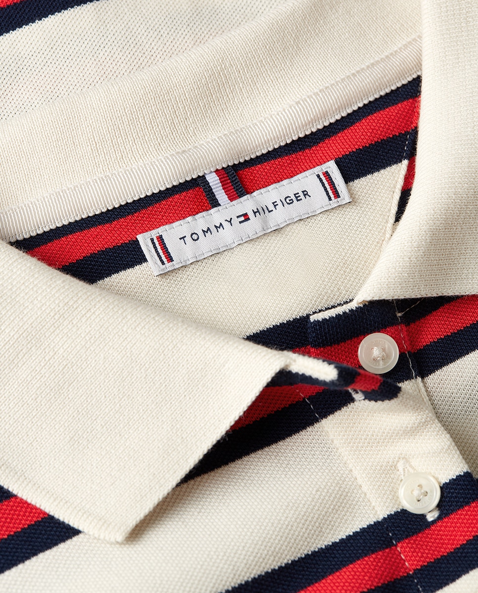 Polo de mujer de manga corta con rayas multicolor - Tommy Hilfiger - Rojo Rojo-3