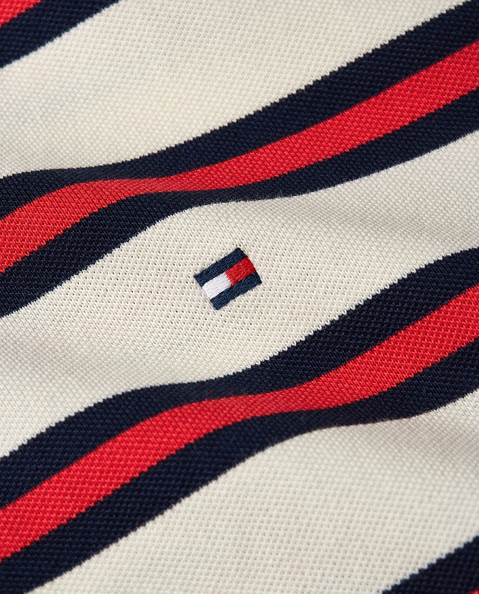 Polo de mujer de manga corta con rayas multicolor - Tommy Hilfiger - Rojo Rojo-4