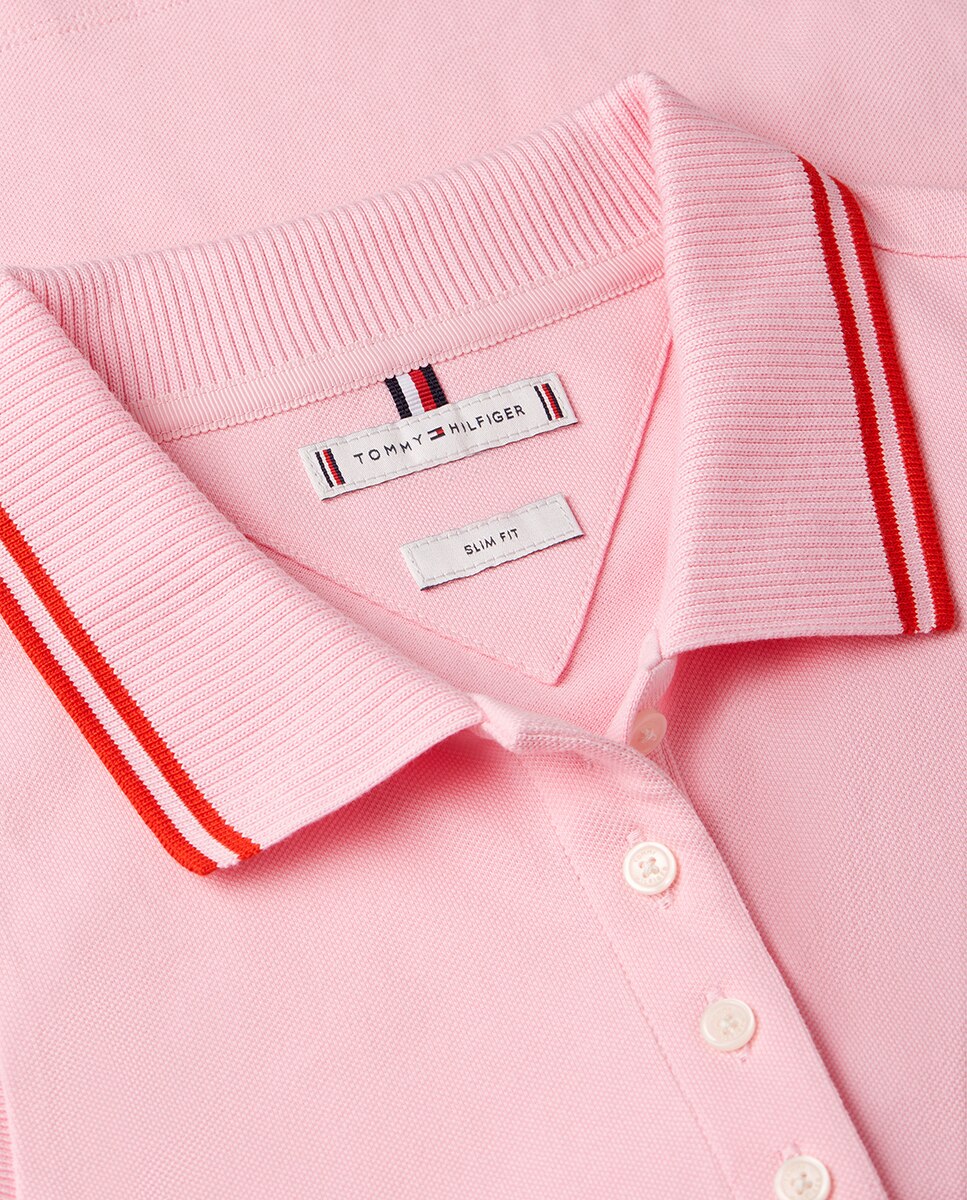 Polo sem Mangas e com Logótipo TH Script no Peito Rosa-6