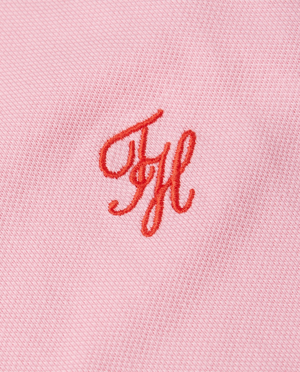 Polo sem Mangas e com Logótipo TH Script no Peito Rosa-7
