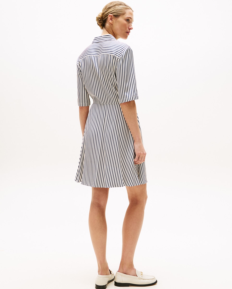 Vestido Curto com Laço na Cintura Branco-4