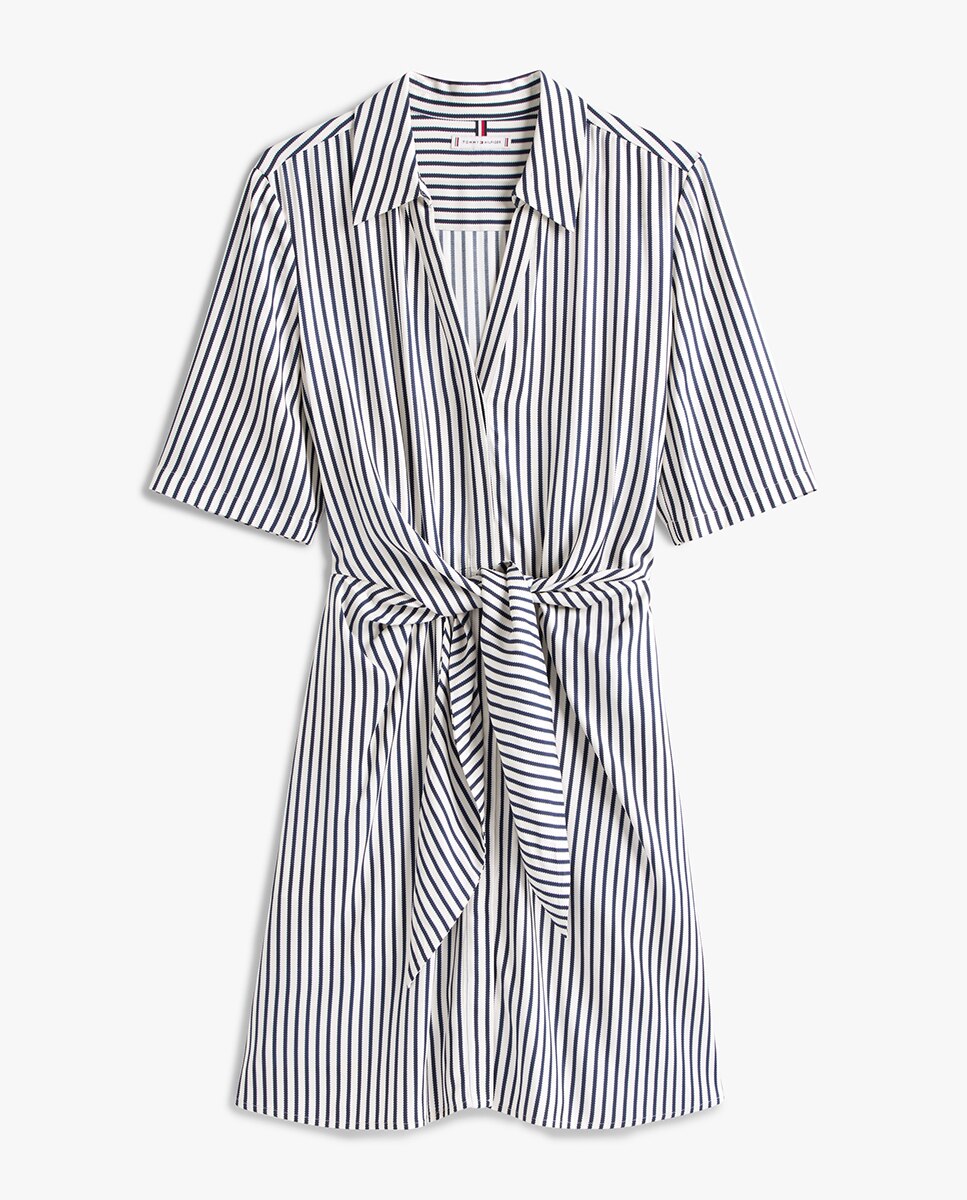 Vestido Curto com Laço na Cintura Branco-5