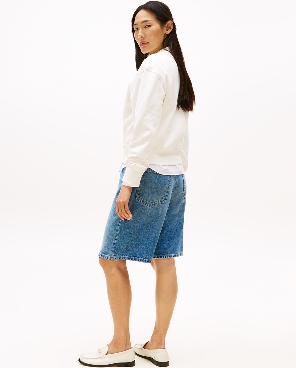Sweatshirt com Logótipo Bordado no Peito Branco-4