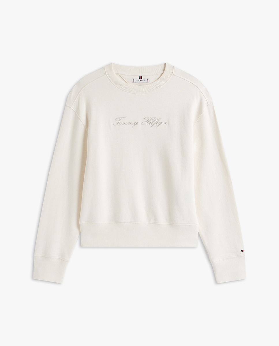 Sweatshirt com Logótipo Bordado no Peito Branco-5