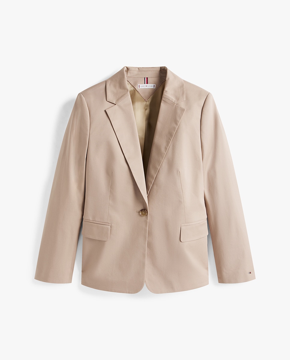 Blazer com Bolsos Bege-5