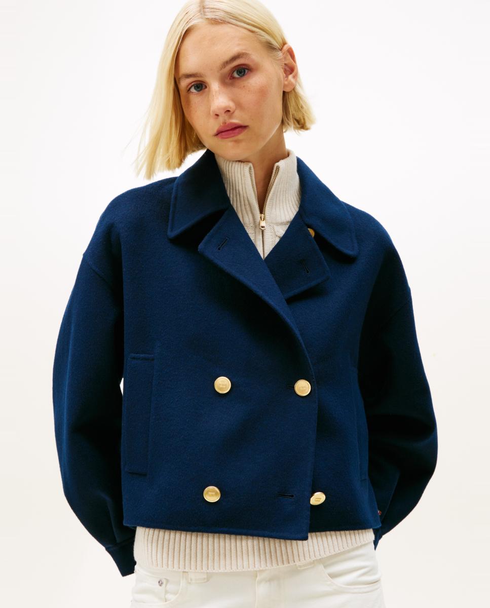 Sobretudo Assertoado Curto Azul-marinho-2