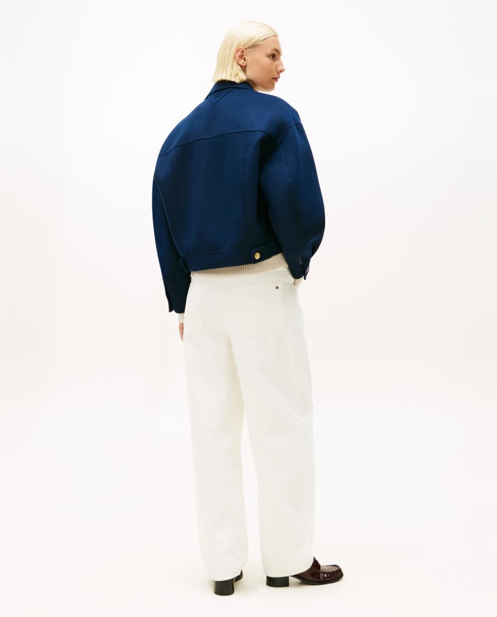 Sobretudo Assertoado Curto Azul-marinho-3