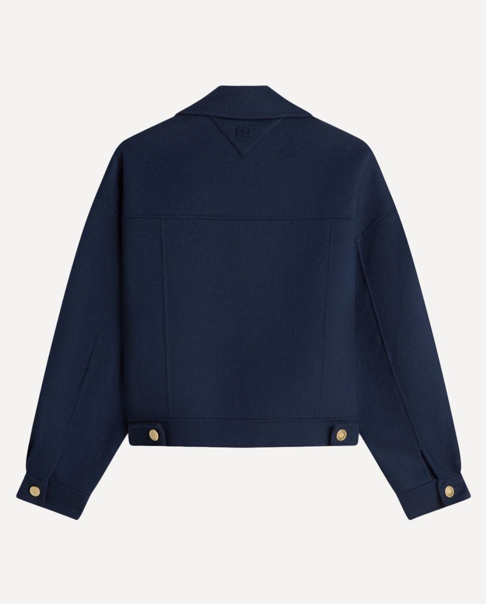 Sobretudo Assertoado Curto Azul-marinho-6