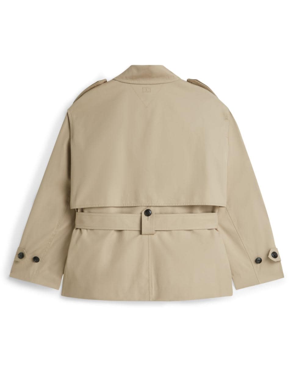 Gabardine Curta em Algodão com Cinto Bege-2