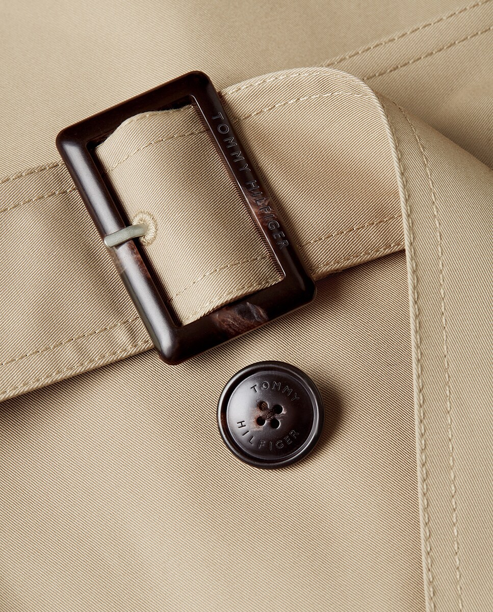 Gabardine Curta em Algodão com Cinto Bege-4