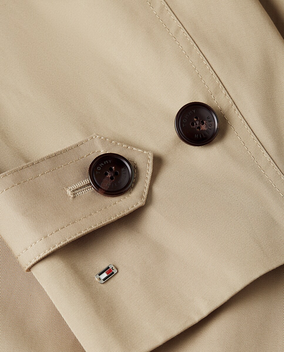 Gabardine Curta em Algodão com Cinto Bege-5