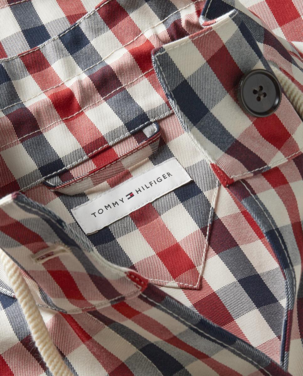 Gabardine Regular aos Quadrados Vermelho-10