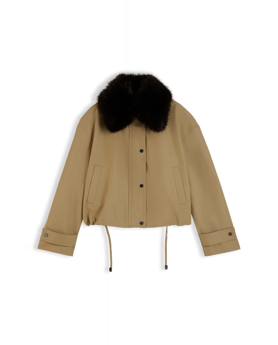 Chaqueta de mujer con cuello de pelo - Tommy Hilfiger - Camel Camel-1