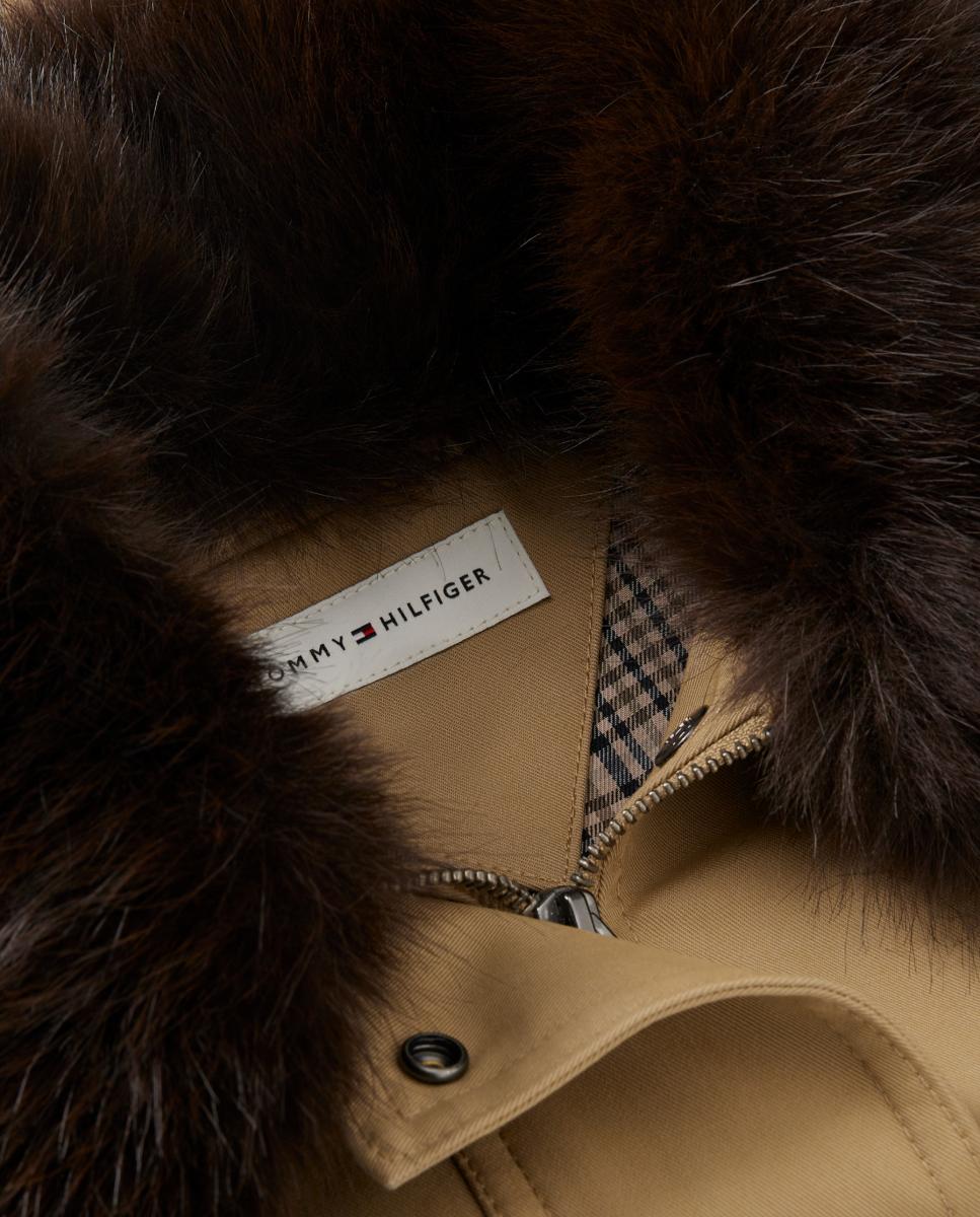 Chaqueta de mujer con cuello de pelo - Tommy Hilfiger - Camel Camel-3