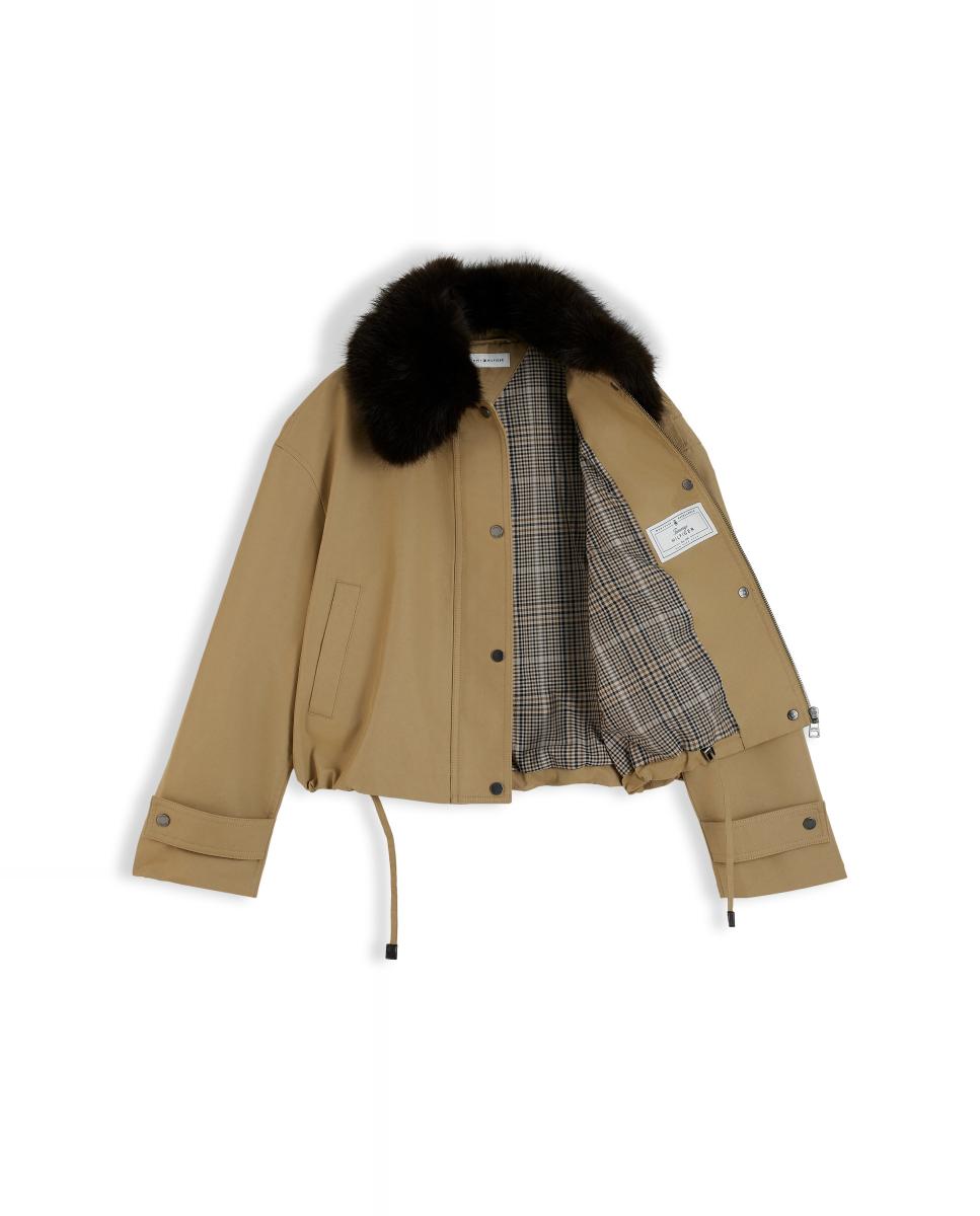 Chaqueta de mujer con cuello de pelo - Tommy Hilfiger - Camel Camel-4