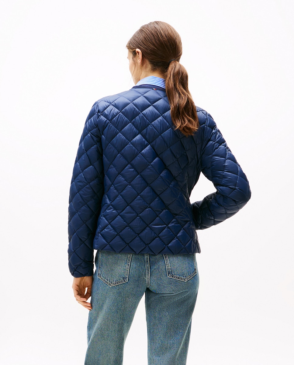 Casaco Acolchoado de Botões Azul-marinho-2