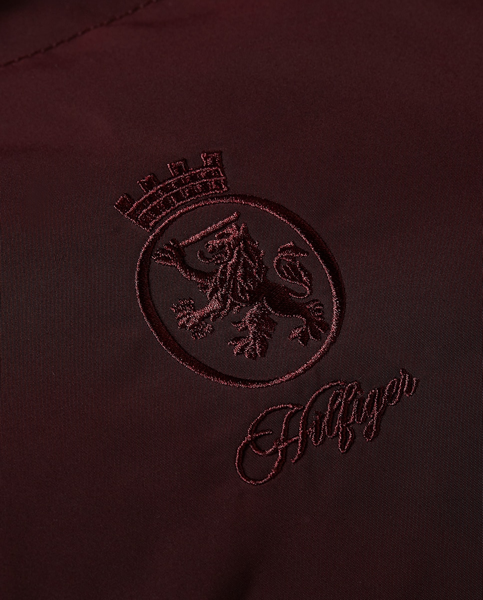 Blusão acolchoado curto de mulher com gola alta Bordeaux-7