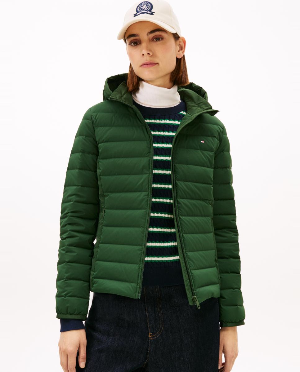 Casaco Acolchoado com Capuz Turquesa-1