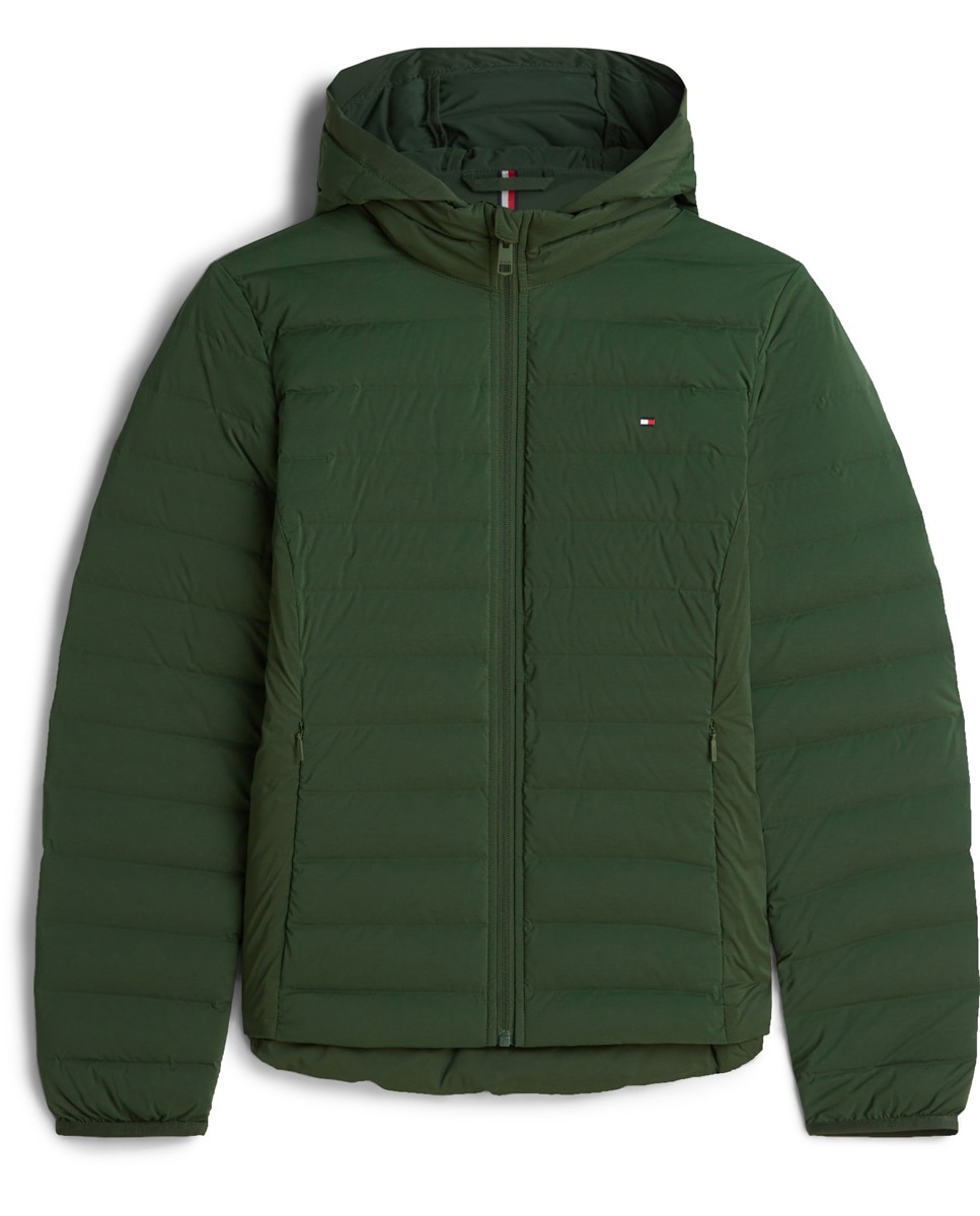 Casaco Acolchoado com Capuz Turquesa-5