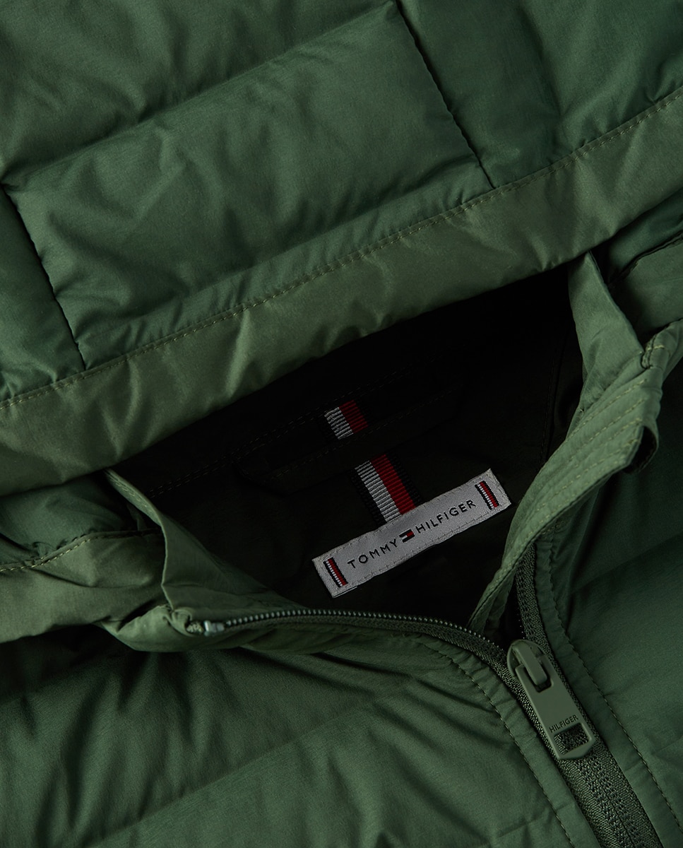 Casaco Acolchoado com Capuz Turquesa-7