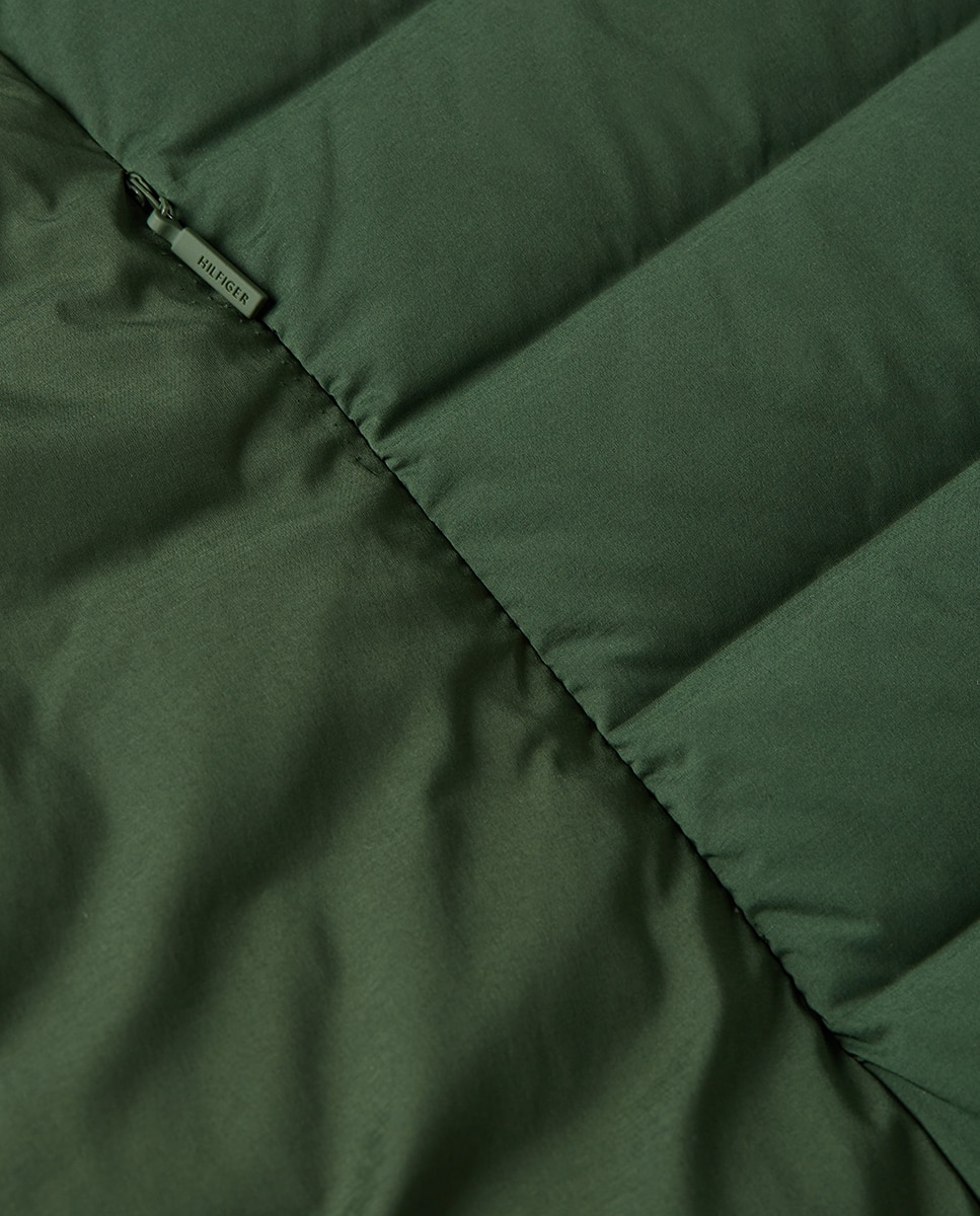 Casaco Acolchoado com Capuz Turquesa-8